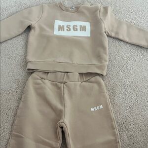 MSGM Kids Beige Sweatshirt & Jogger Set in 2T